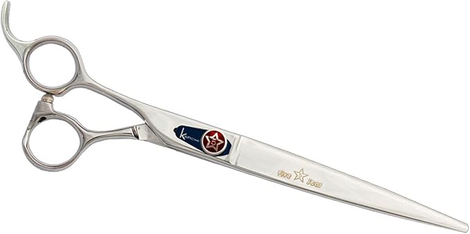 Kenchii Five Star Offset Lefty Professional Dog Grooming Shears, 8 Inch Curved Shears, Light Weight, Heavy Duty Pet Grooming Scissor for Dogs, Cats