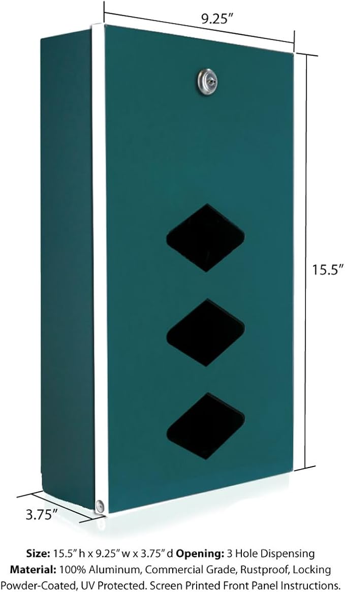 DISPENSE-ART™ collection "Desert Landscape" - Custom UV printed design on rust-proof aluminum starter dog waste station/roll bag system - Includes 400 dog waste bags & 10x12 Sign