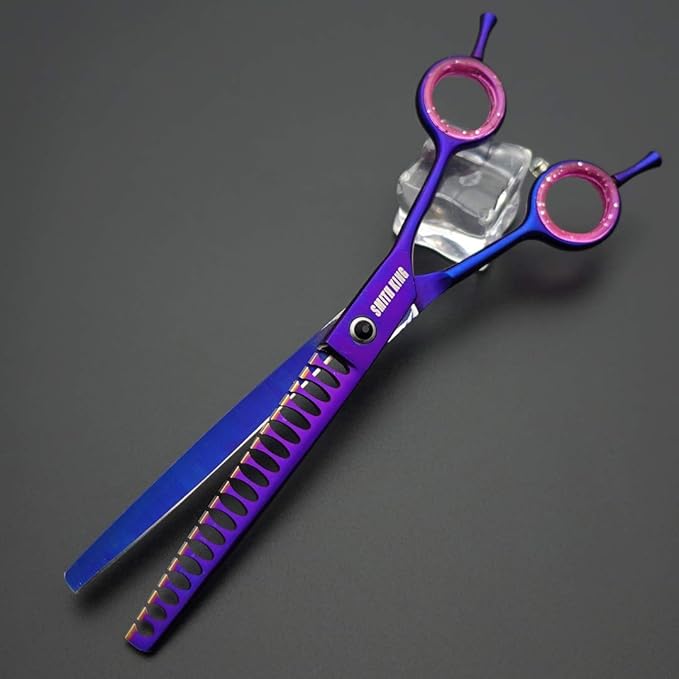 7.0 inches Professional Dog Grooming Scissors Set Straight & thinning & Curved & chunkers & comb 5pcs in 1 Set for left-handed & right handed