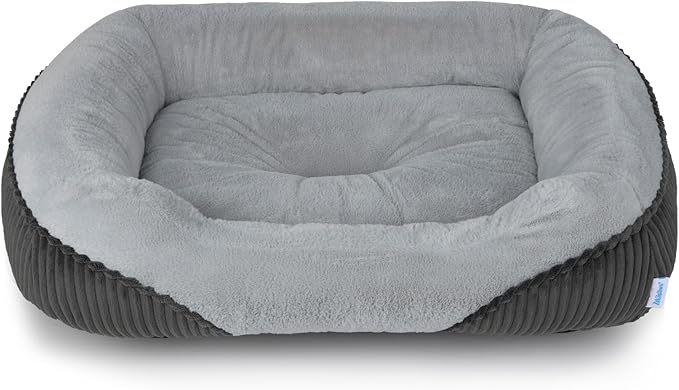 Washable Orthopedic Dog Bed - Soft Calming Pet Cuddler with Anti-Slip Bottom, Durable Plush Puppy Bed for Sleeping and Resting, Large(30"x24"x8")