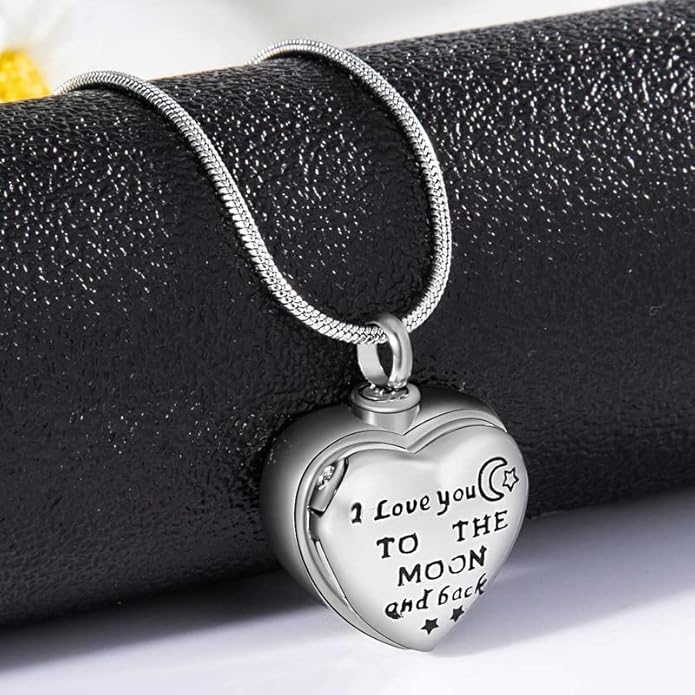 Farfume Personalized Pet Urn Necklace for Dog Cat Ashes Cremation Pet Memorial Customized Photo Text Engraving Pendant Keepsake Funeral Jewelry