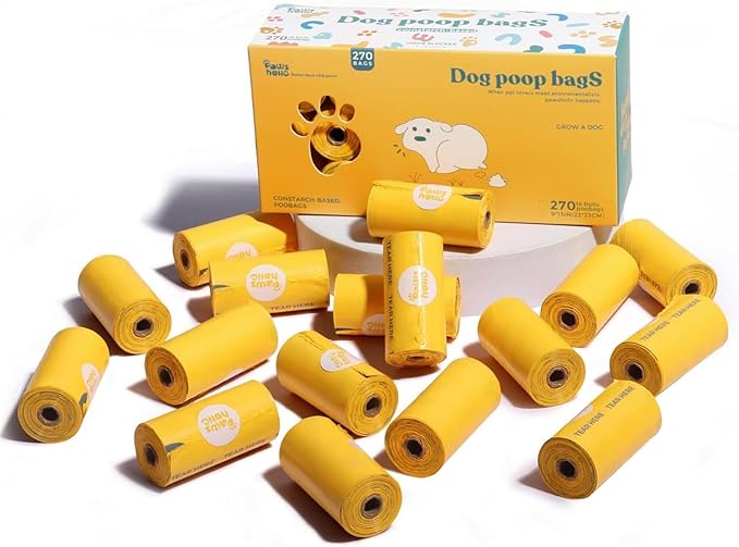 Dog Poop Bags Rolls Guaranteed Leak Proof and Extra thick Poop Bags for Dogs,270 Count 18 Rolls,Lavender Scented, Doggie Poop Bag for Puppy and Big Dogs