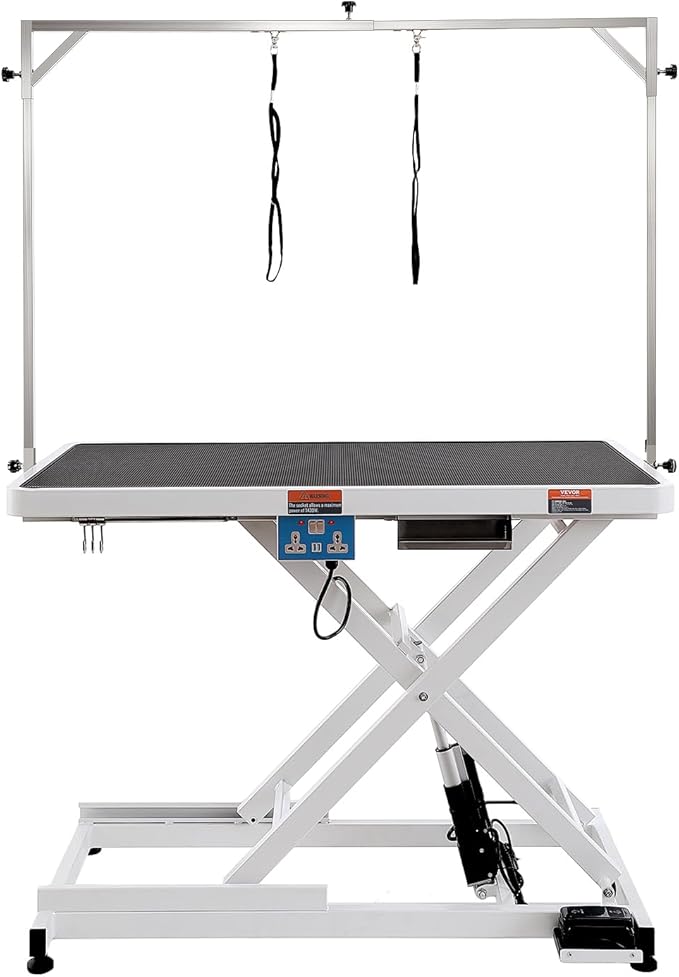 VEVOR 50" Electric Pet Grooming Table, Heavy Duty Dog Grooming Arm for Large Dogs, Height Adjustable Dog Grooming Station, Anti Slip Tabletop/Dog Grooming Station, Max Bearing 400LBS