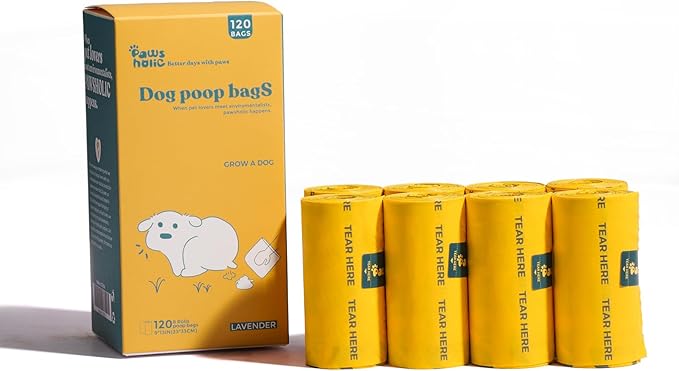 Dog Poop Bags Rolls Guaranteed Leak Proof and Extra thick Poop Bags for Dogs,120 Count 8 Rolls,Unscented, Doggie Poop Bag for Puppy and Big Dogs