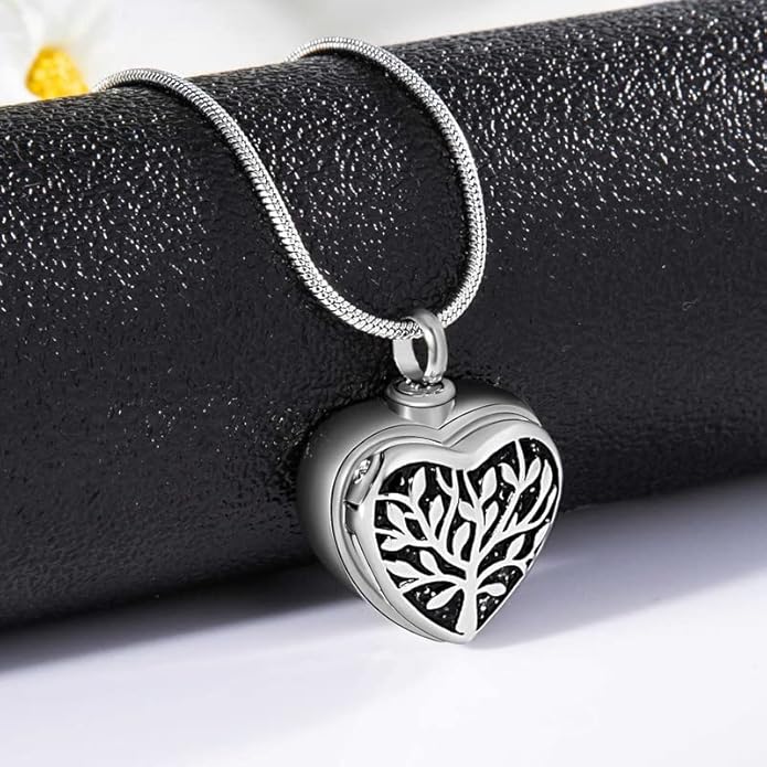 Farfume Personalized Pet Urn Necklace for Dog Cat Ashes Cremation Pet Memorial Customized Photo Text Engraving Pendant Keepsake Funeral Jewelry