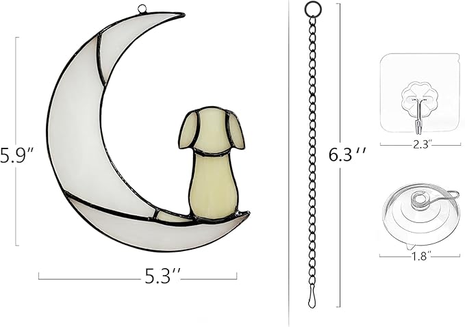 Stained Glass Window Hanging suncatcher Dog Memorial Gifts for Loss of Dog Sympathy Gift,Bereavement Gifts for Loss of pet.Remembrance Memory Ornaments for Dog Lovers.