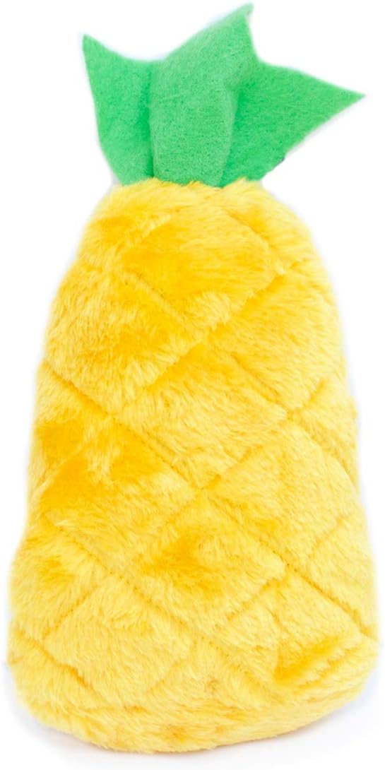 ZippyPaws NomNomz - Dog Squeaky Toys to Keep Them Busy, Funny Food Plush for Small & Medium Dogs, Cute Stuffed Puppy Toy, Pet Products, Gift for Dogs of All Breeds, Soft and Cuddly - Pineapple