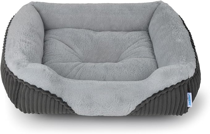 Washable Orthopedic Dog Bed - Soft Calming Pet Cuddler with Anti-Slip Bottom, Durable Plush Puppy Bed for Sleeping and Resting, Small(20"x19"x6")