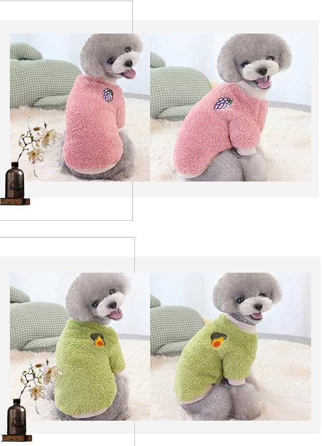 2 Pieces Dog Sweaters for Small Dogs Girl Sweater Winter Warm Puppy Clothes Fleece Chihuahua Sweater Cute X-Small Dog Clothes for Girls Cat Clothes XXL