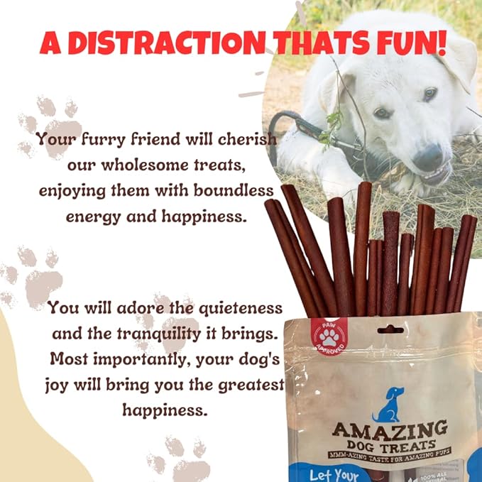 Amazing Dog Treats 12 Inch Collagen Stick - (50 Count)- Collagen Sticks for Dogs - No Hide Dog Bones