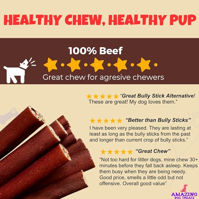Amazing Dog Treats - 6 Inch Bulk Collagen Sticks for Dogs - (150 Count) - Collagen Sticks for Dogs - No Hide Dog Bones