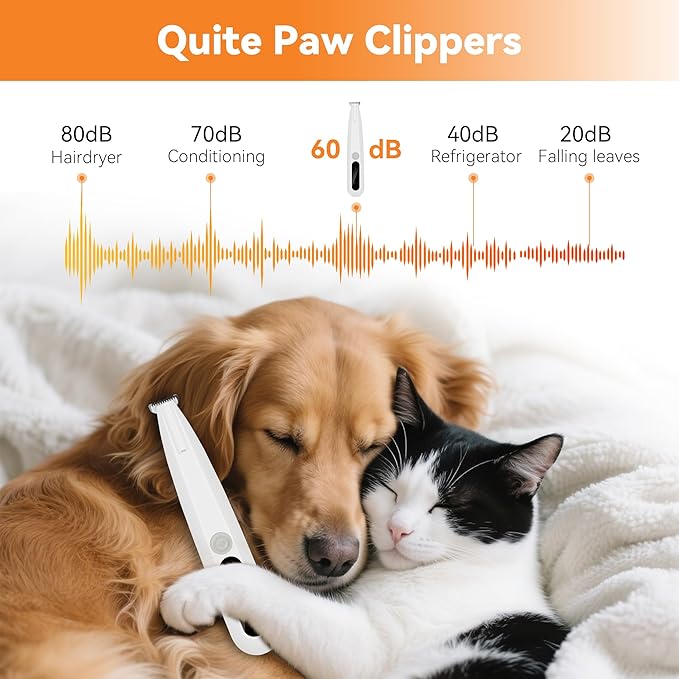 Dog Paw Hair Trimmer, Paw Trimmers for Dog's Feet, Rechargeable, Waterproof, Spare Blade, LED Display, Suitable for Cats & Dogs, Shaver for Paws Eyes Ears Face Buttocks, Dog Grooming Clippers