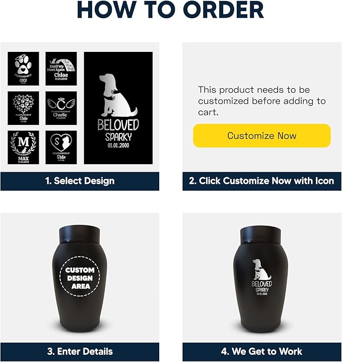 Personalized Custom Dog Urn Engraved Dog Name and Date - Stainless Steel cremation urns for dogs ashes with Airtight Closure | Paw Print Heart