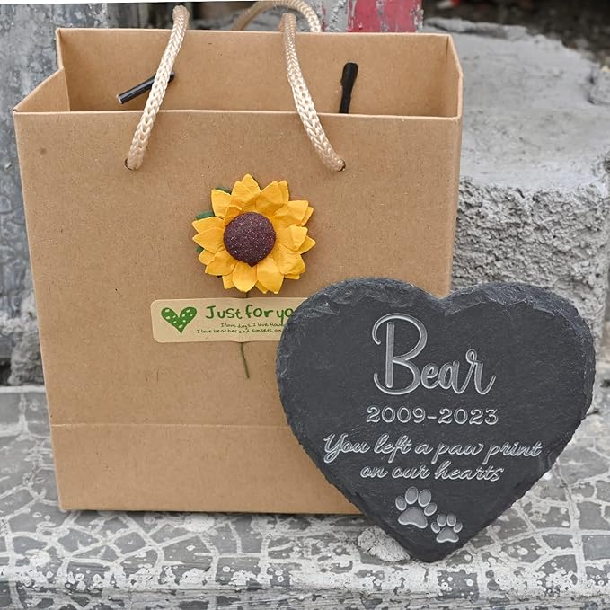 Pet Memorial Stones Personalized, Pet Memorial Gifts for Dogs, Cat Memorial Gifts, Loss of Dog Sympathy Gift, Loss of Cat Gifts, Dog Gifts, Remembrance Gifts, 4''×4''/10×10cm