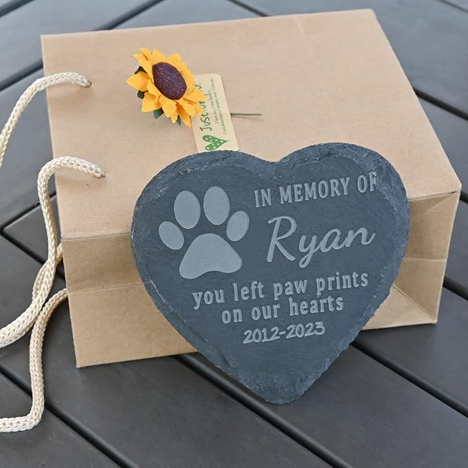 Pet Memorial Stones Personalized, Pet Memorial Gifts, Dog Memorial Gifts for Loss of Dog, Loss of Dog Sympathy Gift, Gifts for Loss of Cat, Gifts for Loss of Pet, 4''×4''/10×10cm
