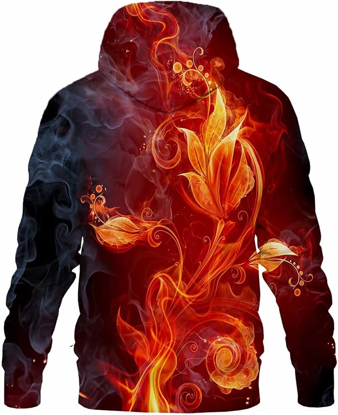 Yasswete Unisex Adults 3D Printed Fashion Hoodies for Men Women Pullover Novelty Sweatshirts with Big Pockets
