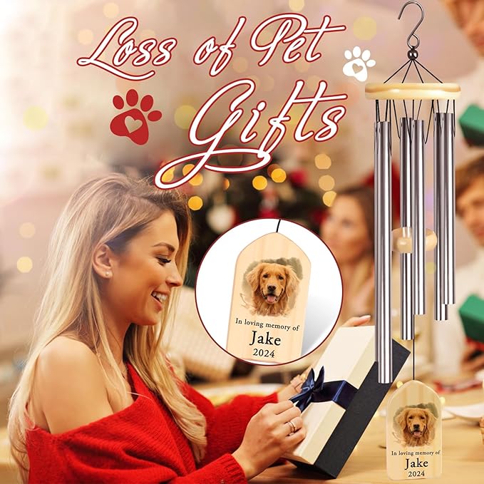 Dog Memorial Gifts for Loss of Dog, PEMIRSAYO Pet Memorial Wind Chime, Pet Memorial Gifts, Pet Loss Gifts, Loss of Dog Sympathy Gift, Pet Bereavement Gifts Dog, Dog Passing Away Gifts