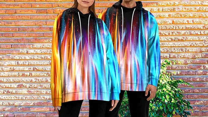 Yasswete Unisex Adults 3D Printed Fashion Hoodies for Men Women Pullover Novelty Sweatshirts with Big Pockets