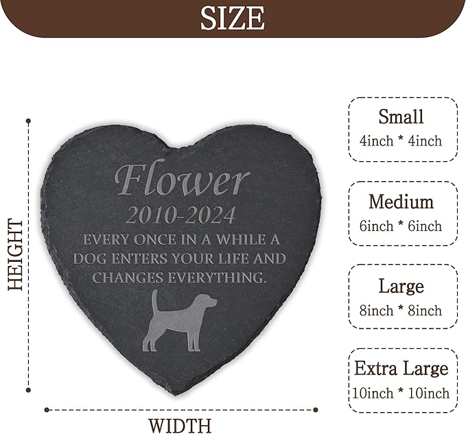 Personalized Dog Memorial Stone, Dog Memorial Gifts for Loss of Dog, Pet Loss Gifts, Pet Memorial, Loss of Dog Sympathy Gift, Dog Remembrance Gift, Dog Bereavement Gift - Enter Life, Change Everything