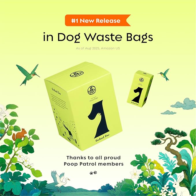 &earth Poop Bags for Dogs, Leak-Proof, Extra Thick, Fig-Scented Waste Bag Refill Rolls, 9x13 Inch, 120 Count