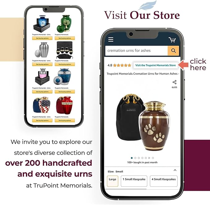 Trupoint Memorials Small Pet Urn for Dogs and Cats Ashes, Paws Print Brown Cremation Urns for Pets up to 17 lbs