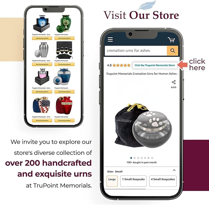 Trupoint Memorials Small Pet Urn for Dogs and Cats Ashes, Paws Print Grey Cremation Urns for Pets up to 25 lbs