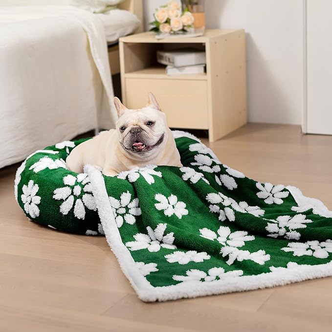 Donut Dog Beds for Small Dogs, Calming Round Cat Beds for Indoor Cats, Cute 3D Textured Flower Pet Bed with Removable Washable Cover and Anti-Slip Bottom(Green,20")