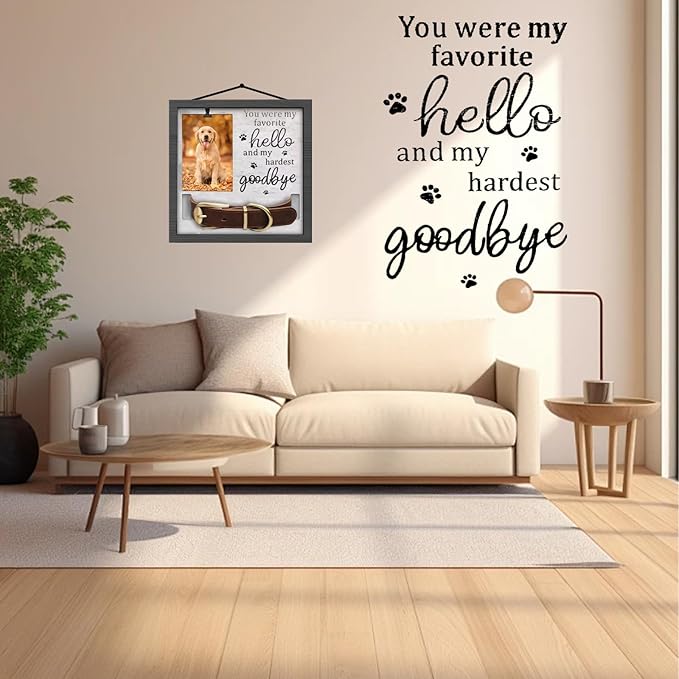 Pet Memorial Frames for Loss of Dog, in Memory of Dog or Cat Passing Away, Pet Collar Keepsake Frame, Wall Mount or Tabletop Remembrance Gifts