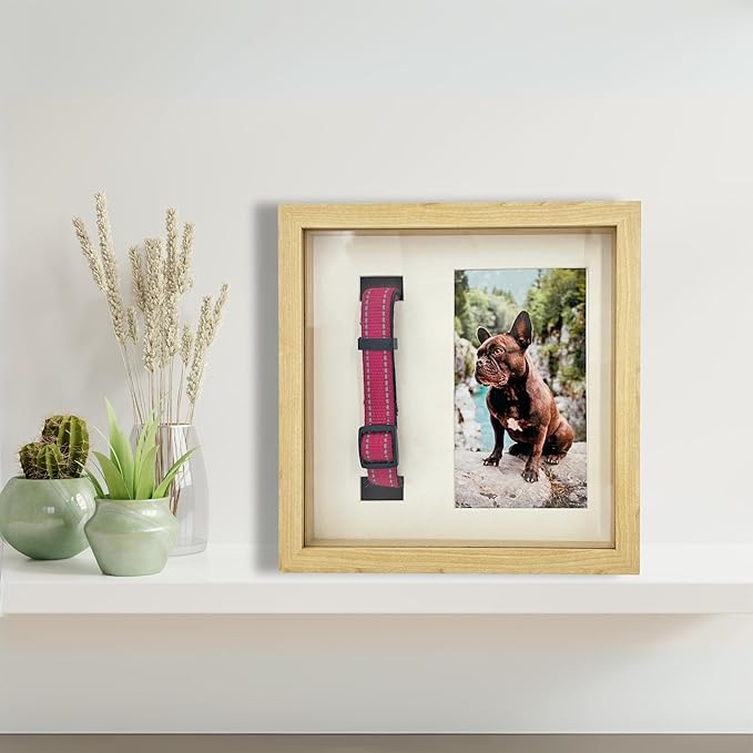 Pet Memorial Dog Picture Frame, 4 Customizable Displays, 9x9, Paw Print Kit for Dogs, Pet Memorial Gift for Dogs, Loss of Dog Sympathy Gift, Pet Paw Print Impression Kit (Natural)