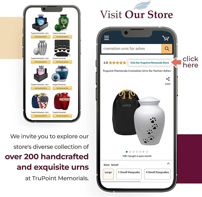 Trupoint Memorials Small Pet Urn for Dogs and Cats Ashes, Paws Print White Cremation Urns for Pets up to 17 lbs