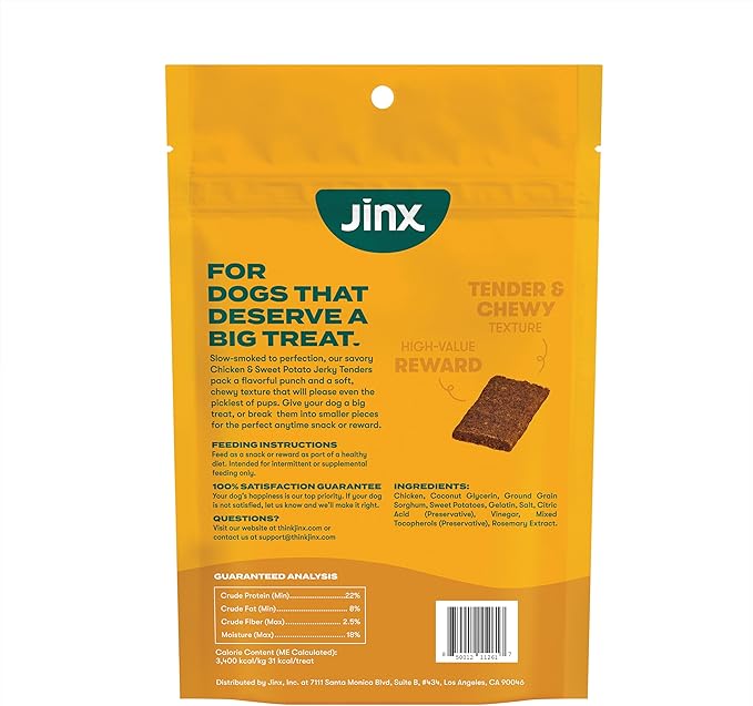 Jinx Chicken Tenders Jerky Dog Treats – Soft & Chewy, All Natural Dog Jerky Treats with Cage-Free Chicken - Pet Products for All Dogs (Puppies, Adults & Seniors) - 5oz