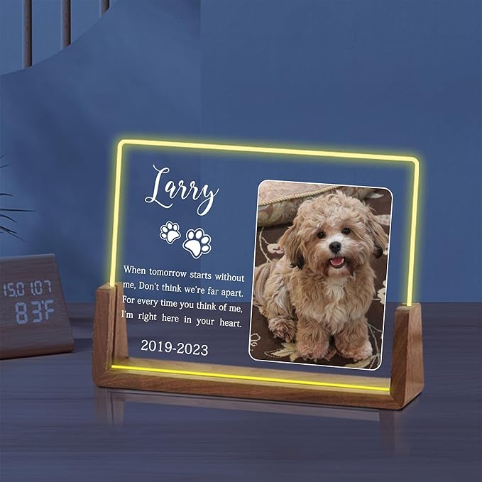 Customized Dog Memorial Gifts, Personalized Dog Memorial Gifts for Loss of Dog, Dog Memorial Night Light, Dog Loss Sympathy Gift, Pet Memorial Gifts, Pet Memorial Acrylic Plaque, Cat Memorial Gifts