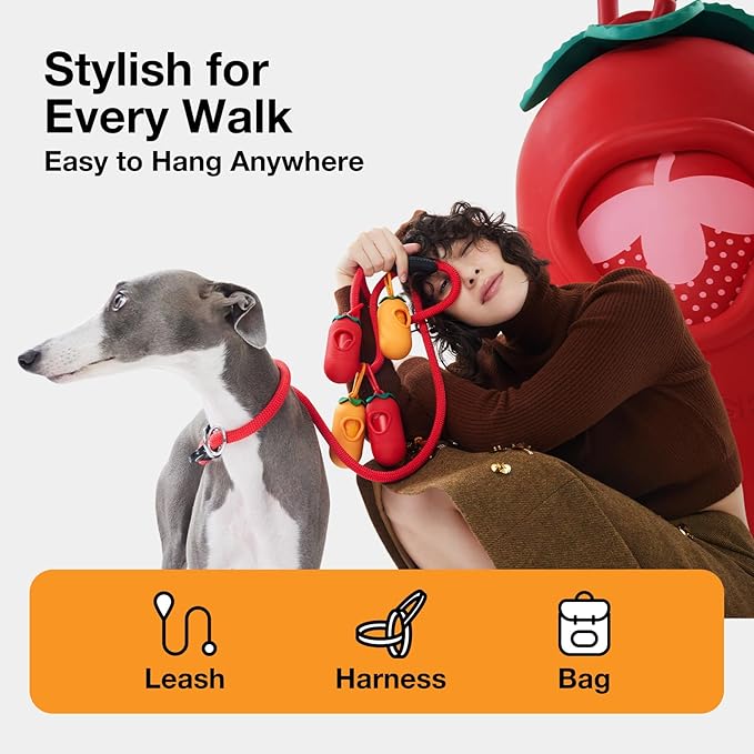 VETRESKA Citrus Scented Dog Poop Bags, Leak Proof, Extra Thick and Large Pet Waste Bags for Dogs Walking, Cat Litter and Babies' Diaper, 540 Count Bags (36 Refill Rolls), Orange