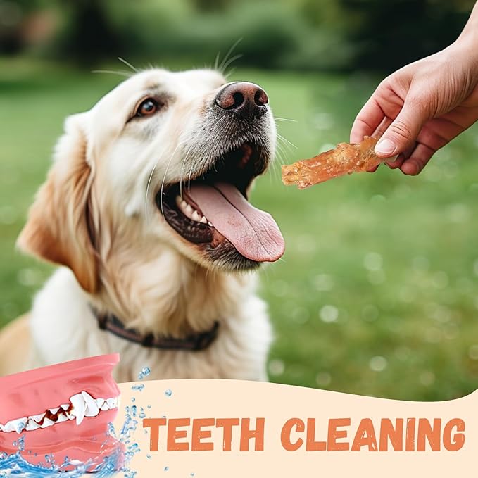 Dog Treats Chicken Wrapped Beef Cartilage w/Calcium Supplement, Rawhide Free Dog Chews Long Lasting, Grain Free Healthy Training Treats Snacks for Small Medium Large Dogs, 12 Counts, 10.6 oz