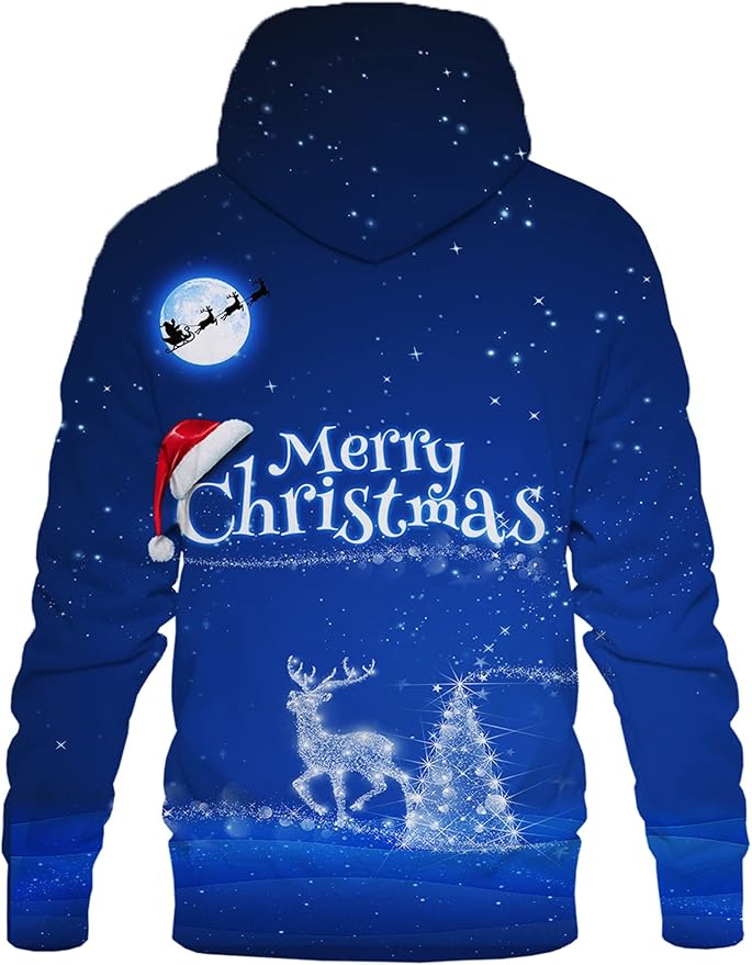 Yasswete Unisex Adults 3D Printed Fashion Hoodies for Men Women Pullover Novelty Sweatshirts with Big Pockets