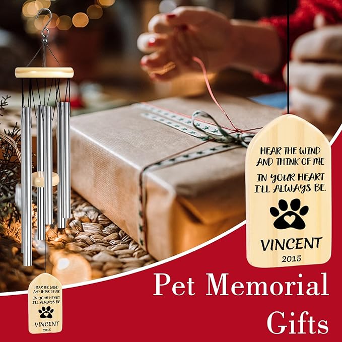 Dog Memorial Gifts, Jocidea Personalized Pet Memorial Wind Chime, Loss of Dog Sympathy Gift, Pet Remembrance Gifts, in Memory of Dog Cat, Loss of Pet - Pet Loss Gift