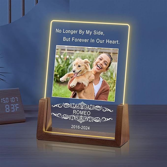 Personalized Dog Memorial Gifts for Loss of Dog, Dog Memorial Gifts, Pet Sympathy Gifts for Dogs, Pet Memorial Acrylic Night Light, Lost Pet Memorial Gifts Dog, Cat Memorial Gifts, Pet Loss Gifts