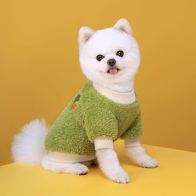 2 Pieces Dog Sweaters for Small Dogs Girl Sweater Winter Warm Puppy Clothes Fleece Chihuahua Sweater Cute X-Small Dog Clothes for Girls Cat Clothes XXL