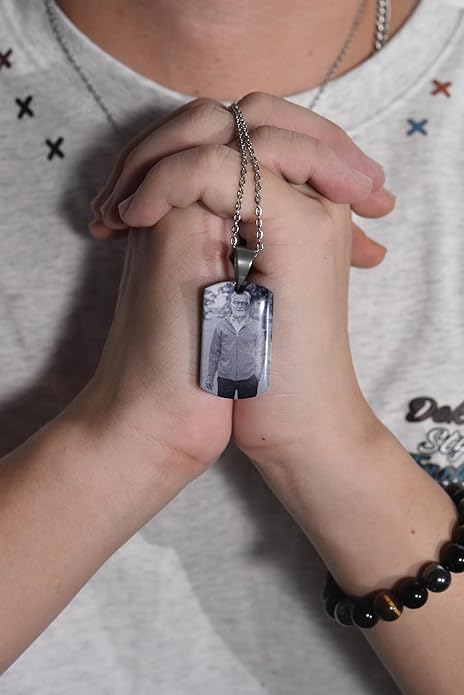 Personalized Ashes Necklace for Men Women Pet Custom Photo Text Urn Necklace Customized Engraving Holder Memorial Cremation Jewelry Keepsake Memorial Gifts