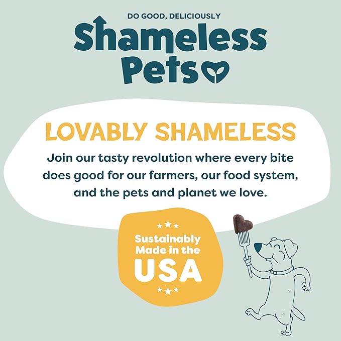 Shameless Pets Soft-Baked Dog Treats, Bananas for Bacon - Natural & Healthy Dog Chews for Skin & Coat Support with Omega 3 & 6 - Biscuits Baked & Made in USA, Free from Grain, Corn & Soy - 1-Pack