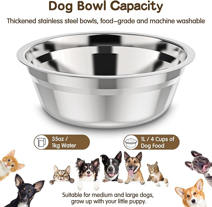 XIAZ Elevated Dog Bowls Large Breed Raised Dogs Bowl Stand Large/Medium Sized Dog 1L Food Water Bowl Stands 5 Heights Adjustable 9/11/12/14in Black Pet Feeder Dish Station