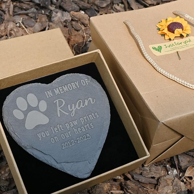 Pet Loss Gifts Personalized Dog Memorial Stone - Pet Memorial Gifts - Loss of Cat Sympathy Gift - Bereavement Remembrance Memorial Gifts for Loss of Pet Dog, 4''×4''/10×10cm