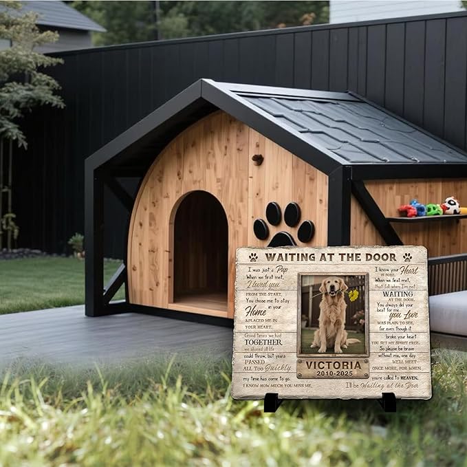 Personalized Pet Memorial Stone, Custom Dog Memorial Gifts for Loss of Dog with Photo Name Date, Dog Remembrance Gift, Loss of Dog Sympathy Gift for Dog Cat Lovers (Quote 2)