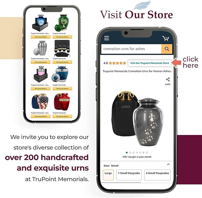 Trupoint Memorials Small Pet Urn for Dogs and Cats Ashes, Paws Print Grey Cremation Urns for Pets up to 17 lbs