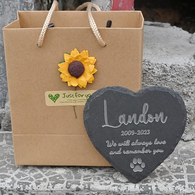 Personalized Memorial Stones, Pet Memorial Gifts, Dog Memorial Gifts for Loss of Dog, Loss of Cat Sympathy Gift, Gifts for Loss of Pet, Dog Remembrance Gift, 4''×4''/10×10cm