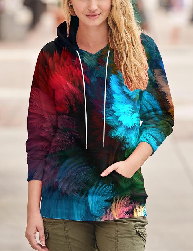 Yasswete Unisex Adults 3D Printed Fashion Hoodies for Men Women Pullover Novelty Sweatshirts with Big Pockets