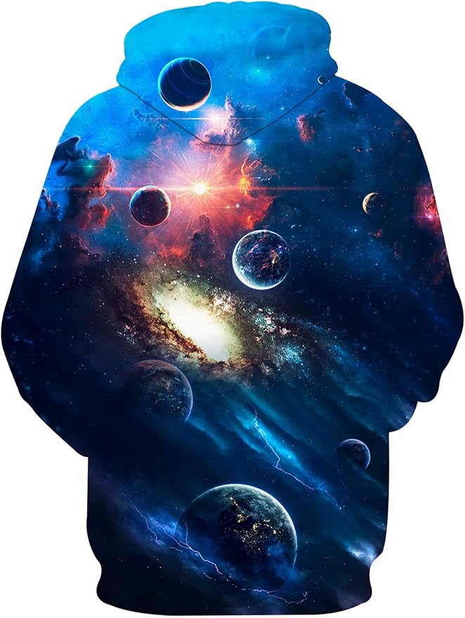 Yasswete Unisex Adults 3D Printed Fashion Hoodies for Men Women Pullover Novelty Sweatshirts with Big Pockets