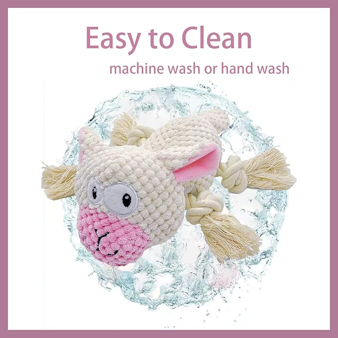 AIMETING Dog Toys, Durable Dog Chew Toys, Dog Squeak Toy with Fun Crinkle Paper, Plush Toys Suitable for Small, Medium, Large Dogs (Sheep)