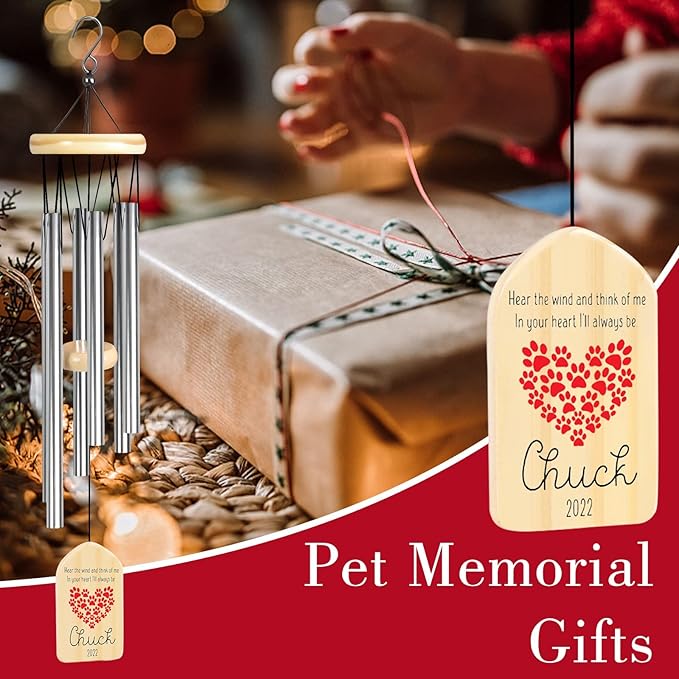 Dog Memorial Gifts, Jocidea Personalized Pet Memorial Wind Chime, Loss of Dog Sympathy Gift, Pet Remembrance Gifts, in Memory of Dog Cat, Loss of Pet - I'll Always Be