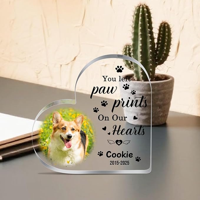 Dog Memorial Gifts for Loss of Dog, Custom Pet Memorial Plaque Gifts, Sympathy Gifts for Loss of Dog Cat, Pet Bereavement Remembrance Gifts Dogs Passing Away Gift, Custom Pets Memory Keepsake